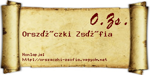 Orszáczki Zsófia névjegykártya